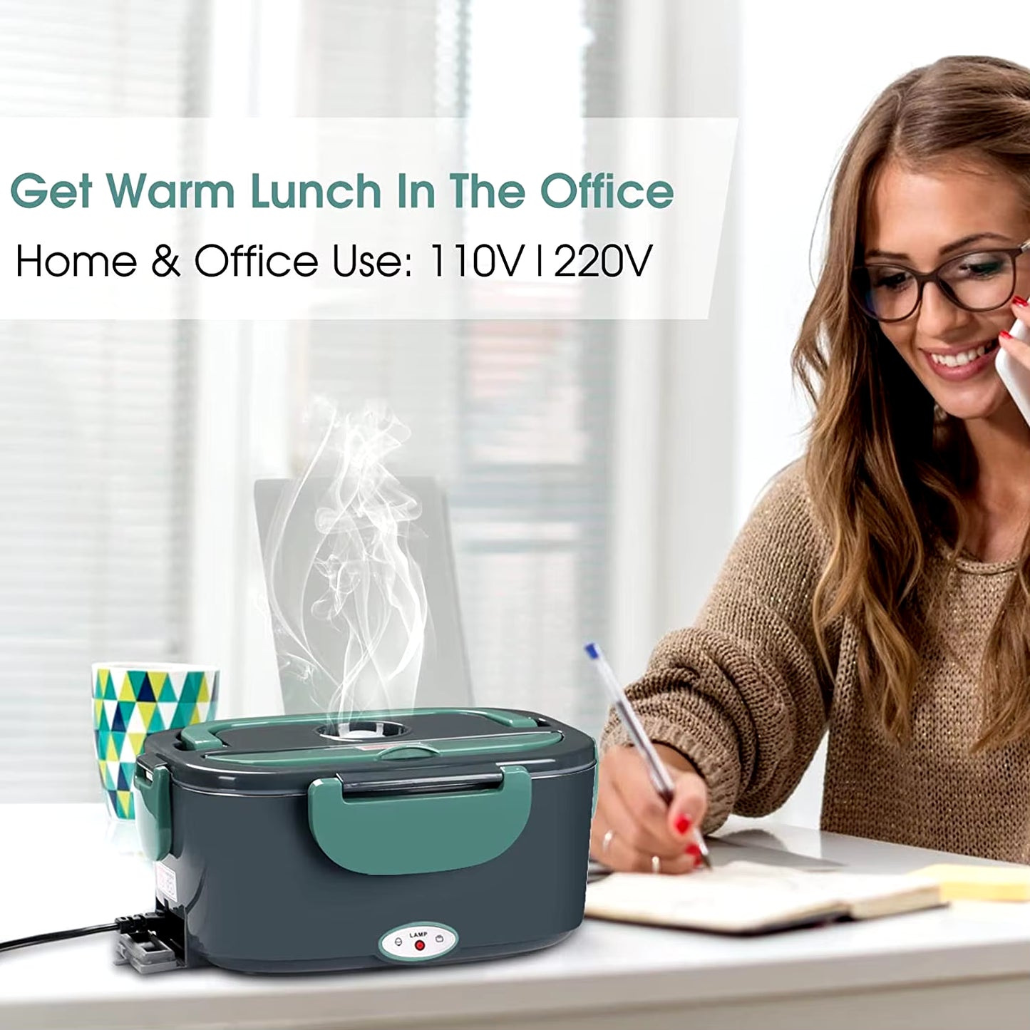 Electric Lunch Box Food Heater, Upgraded Portable Heated Lunch Box for Car Truck Work Travel, Leak Proof